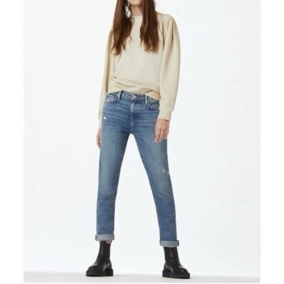 Hudson Lana Slim Boyfriend Rolled Cuff Ankle Jeans Denim Women’s Size 27 NWT - Picture 1 of 10